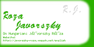 roza javorszky business card